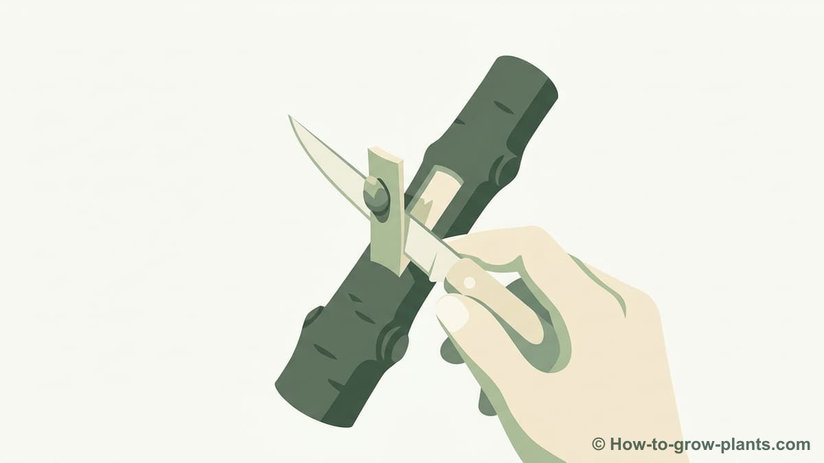 Illustration: Precise steps for preparing the scion (chip) Illustration: Precise steps for preparing the scion (chip)