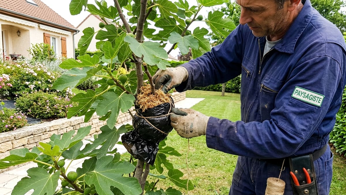 Fig tree air layering process Fig tree air layering in progress