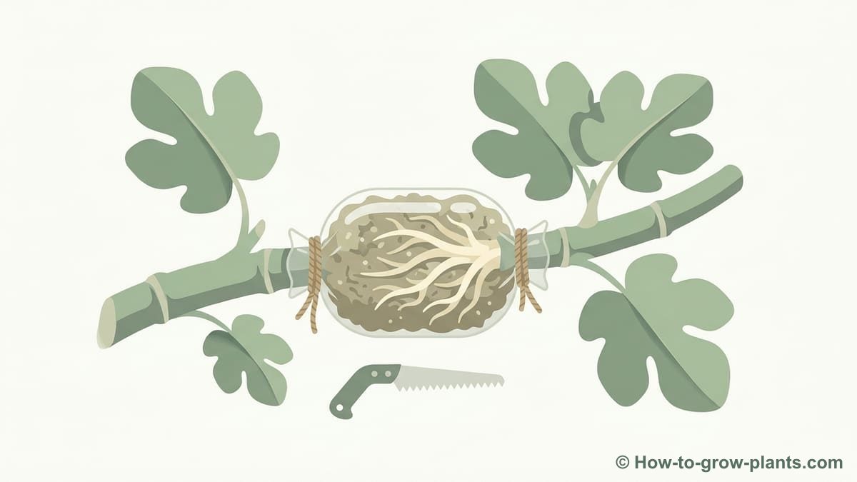Illustration: Air layering large fig tree branches Illustration: Can very large fig tree branches be air layered, and if so, how?